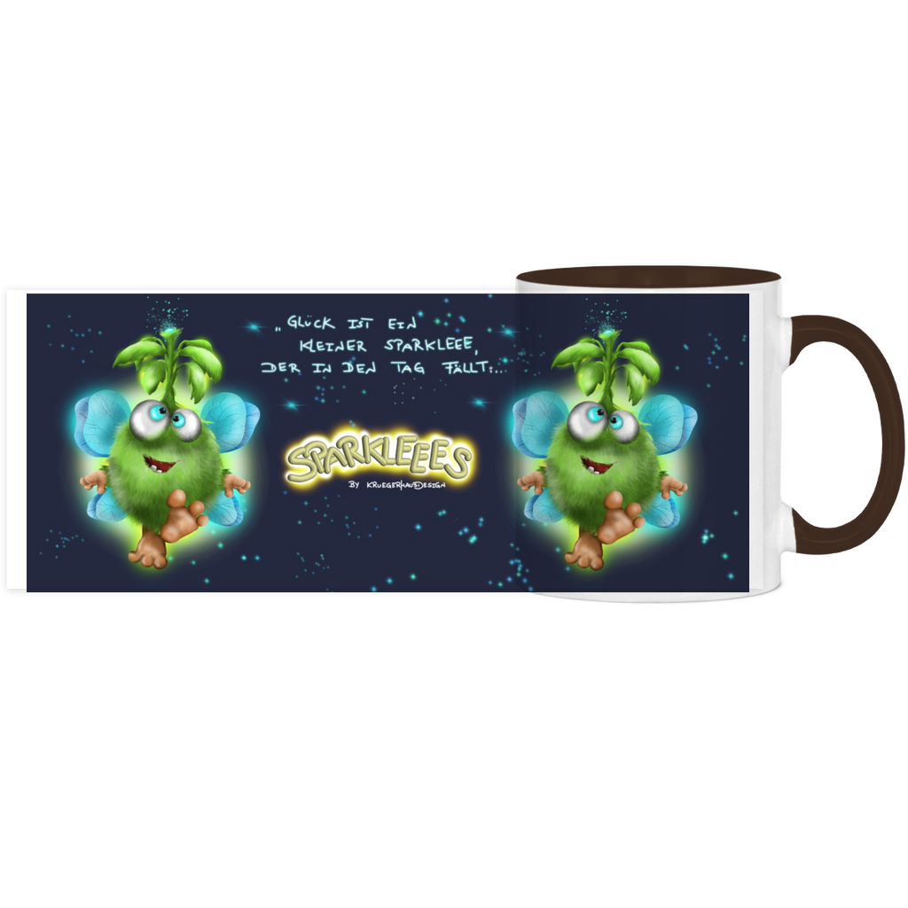 Panorama Tasse zweifarbig Sparklees by Kruegerhausdesign, Glück ist ein kleiner Sparkleee...
