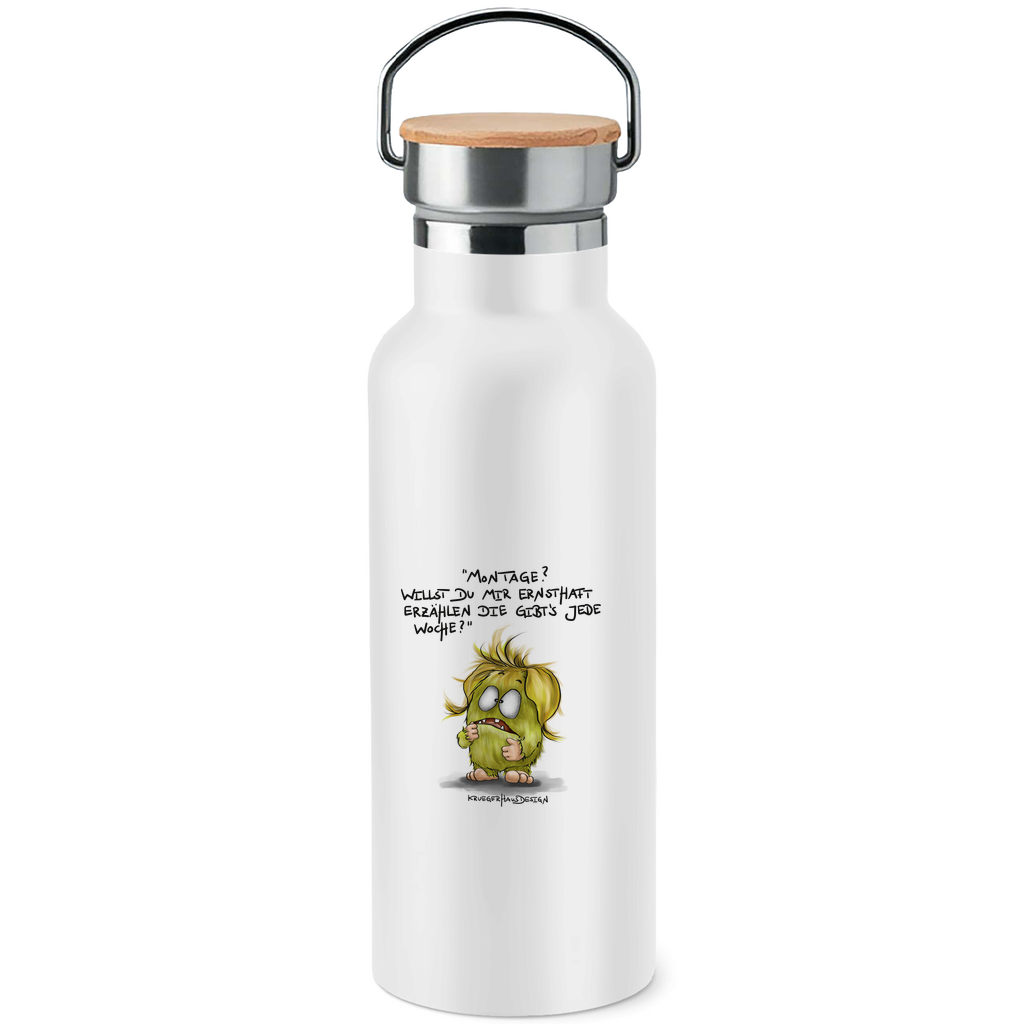 Edelstahl-Trinkflasche mit Bambusdeckel Montage? Willst du mir ernsthaft erzählen die gibt's jede...