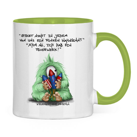 Tasse zweifarbig Steckt nicht in jedem von uns ein Funken Wahnsinn? Ähm nö...