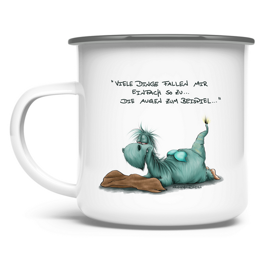 Emaille Tasse Vieledingefallenmir
