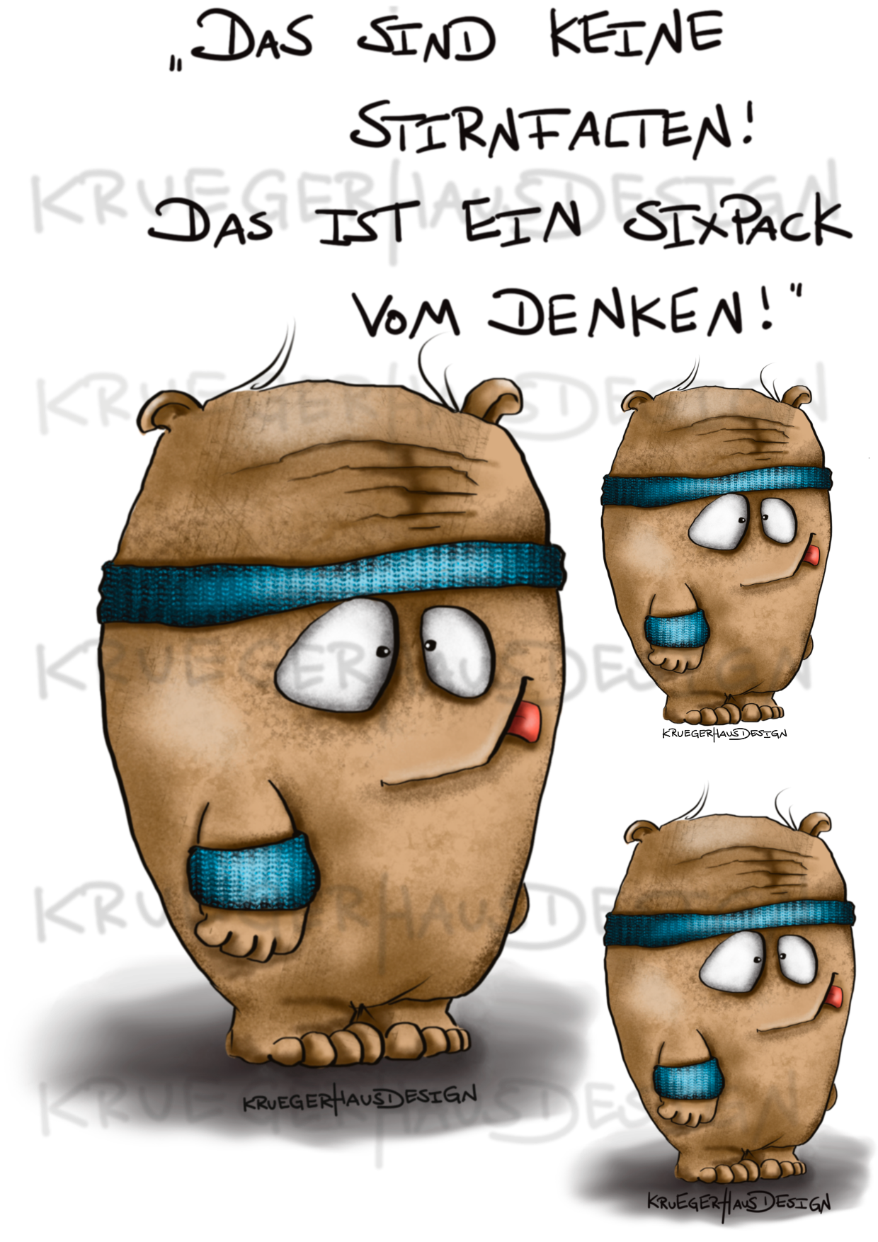 A4 Bügelbild Kruegerhausdesign Monster mit Spruch, Das sind keine Stirnfalten!... #40