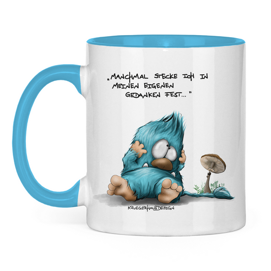 Tasse zweifarbig Manchmal stecke ich in meinen eigenen Gedanken fest