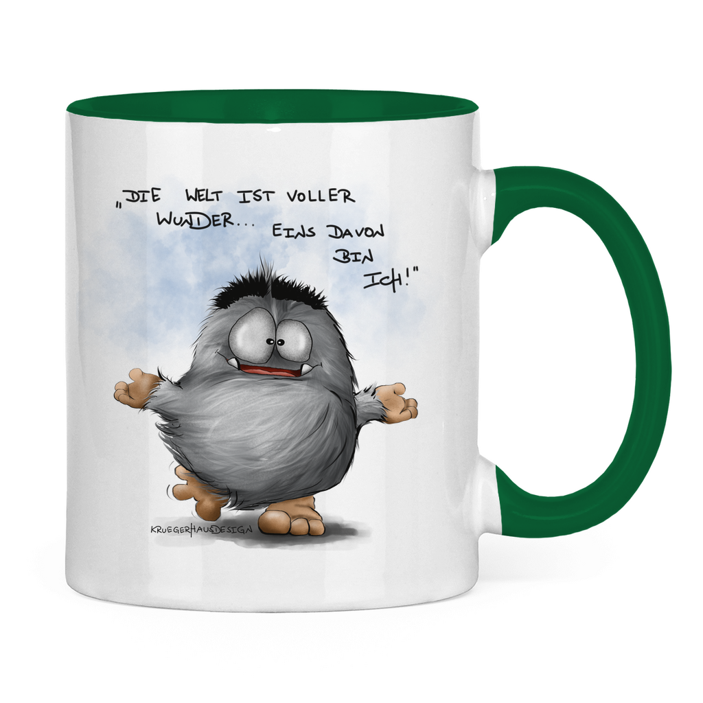 Tasse zweifarbig Die Welt ist voller Wunder... Eins davon bin ich!