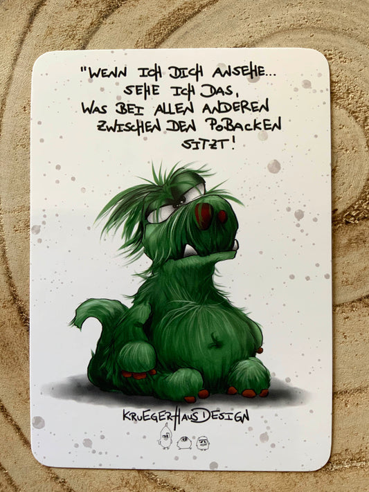 Postkarte Monster Kruegerhausdesign "Wenn ich dich ansehe... sehe ich das..."