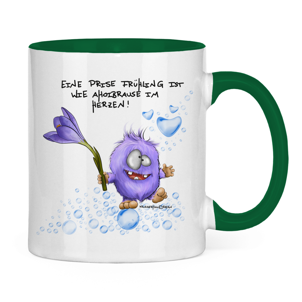 Tasse zweifarbig Eine Prise Frühling ist wie Ahoibrause im Herzen!