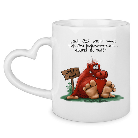 Tasse mit Herzhenkel Ichbinnichtfaul