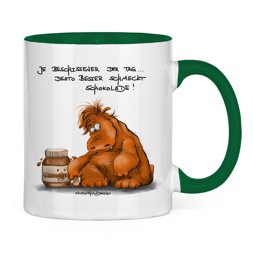 Tasse zweifarbig Je beschissener der Tag... desto besser schmeckt ...