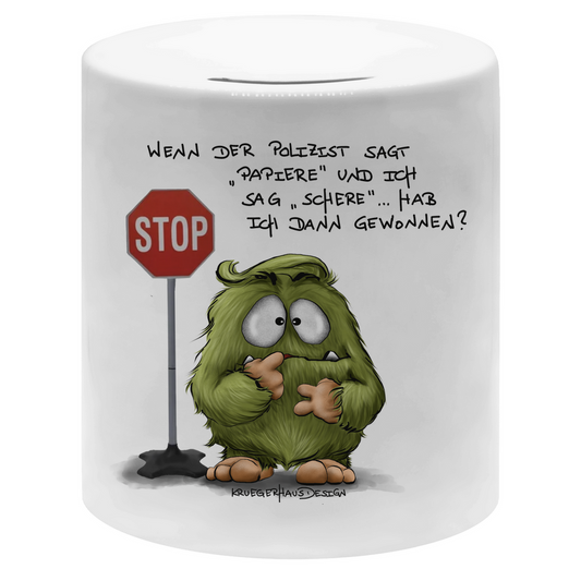 Money box Wenn der Polizist sagt "Papiere" und ich sag "Schere"...