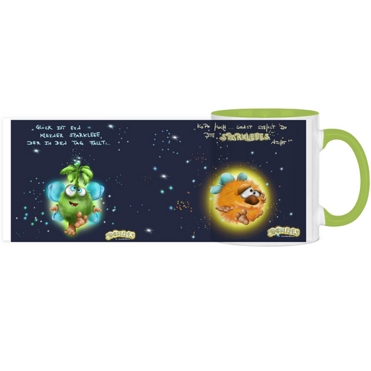 Panorama Tasse zweifarbig Sparkleees by Kruegerhausdesign, die Sparkleees, Lichtwesen mit viel Glück...