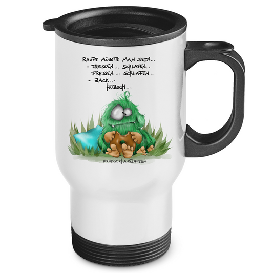 Edelstahl-Thermobecher Raupe müsste man sein... Fressen.. Schlafen.. Zack... Hübsch