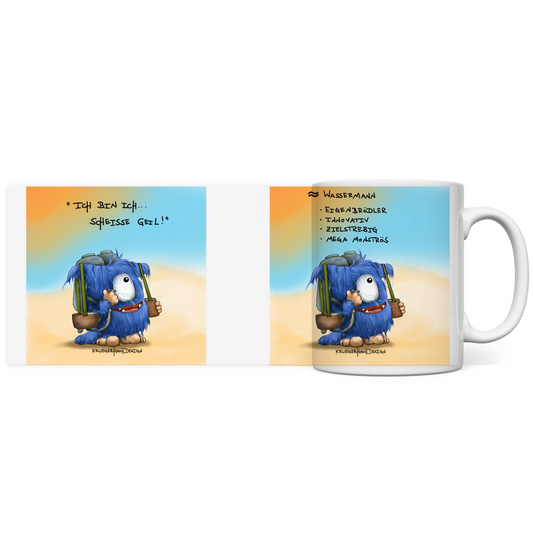 Tasse, Kaffeetasse Kruegerhausdesign Sternzeichen Wassermann Monster
