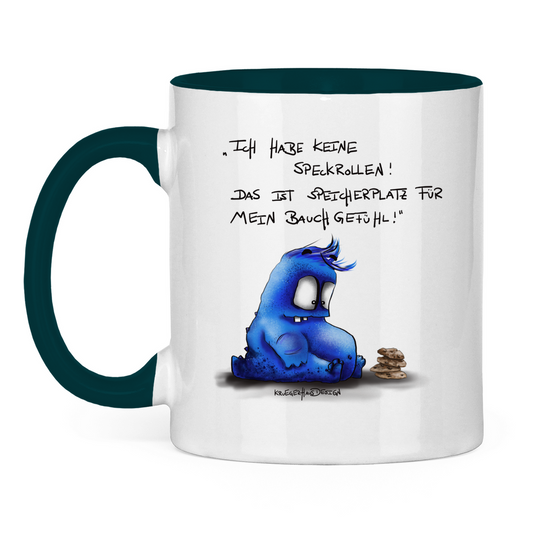 Tasse zweifarbig Ich habe keine Speckrollen! Das ist Speicherplatz für mein..