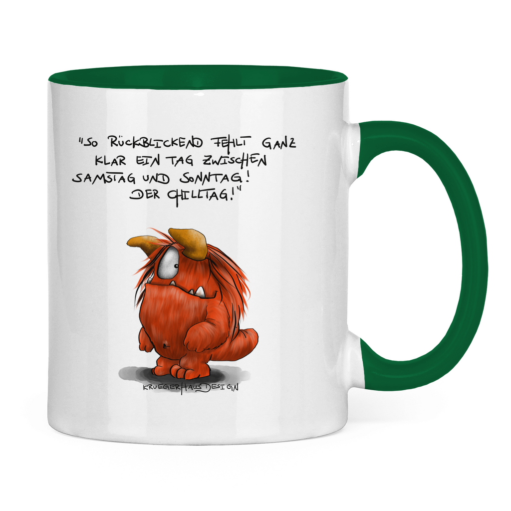 Tasse zweifarbig So Rückblickend fehlt ganz klar ein Tag zwischen Samstag...