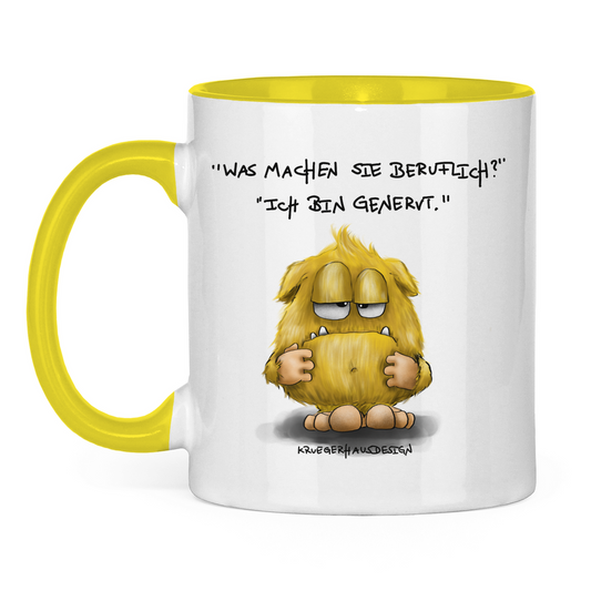 Tasse zweifarbig Was machen Sie beruflich? Ich bin genervt.