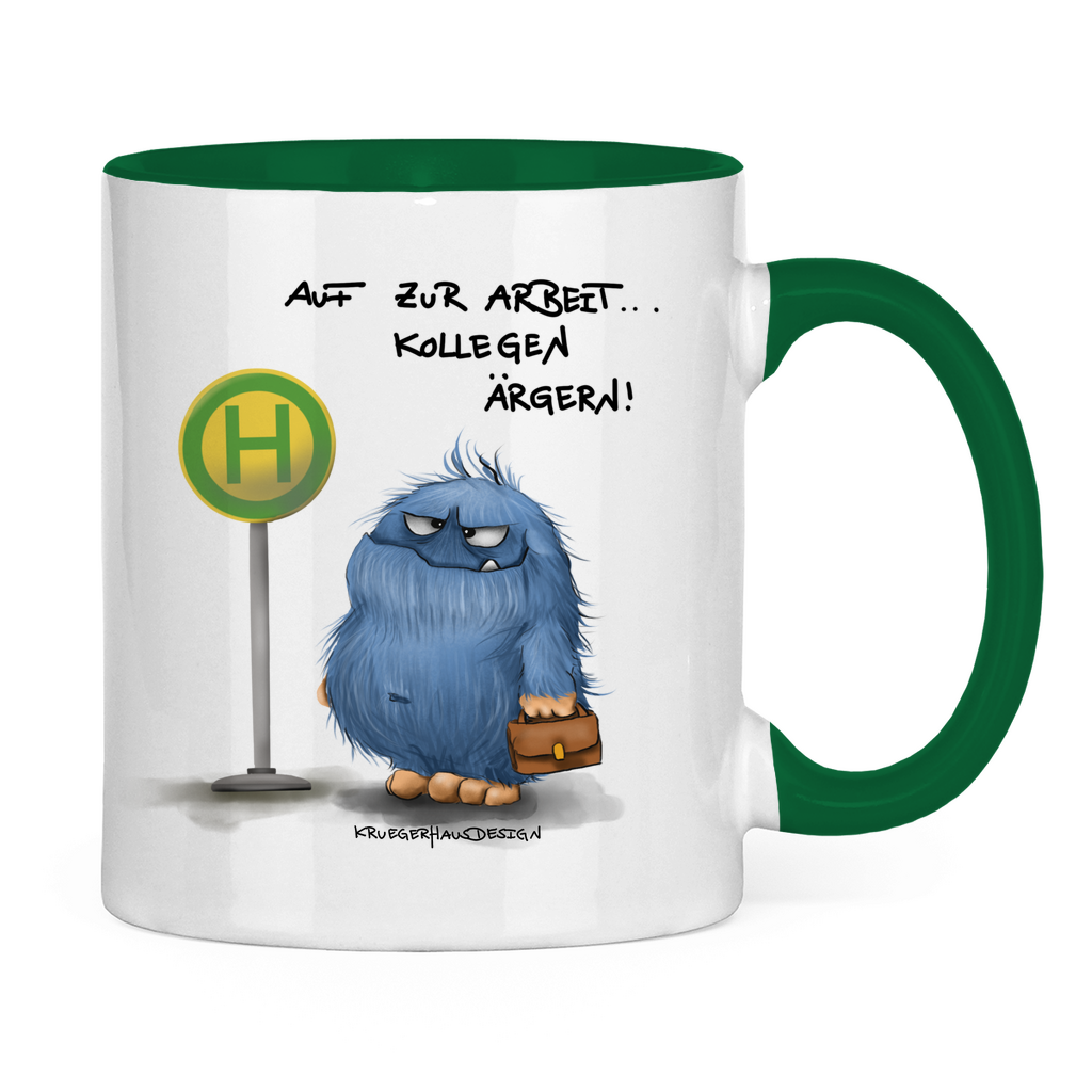 Tasse zweifarbig Auf zur Arbeit Kollegen ärgern!