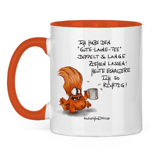 Tasse zweifarbig Ich habe den Gute Laune Tee doppelt so lange ziehen ...