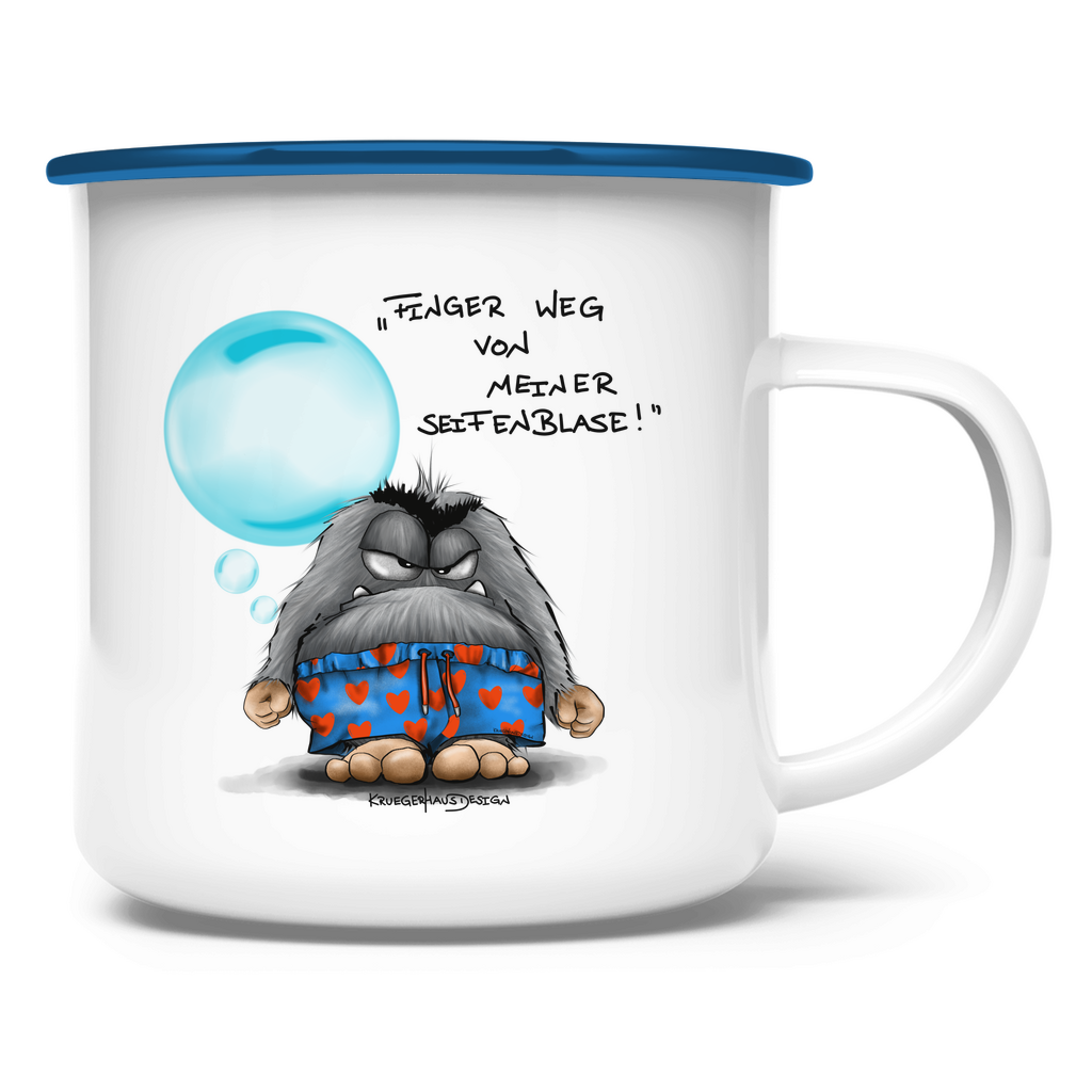 Emaille Tasse Finger weg von meiner Seifenblase!
