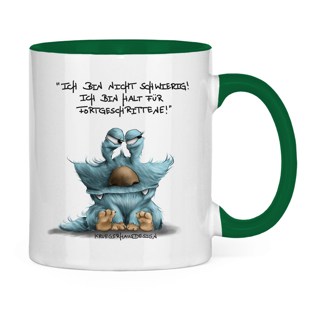 Tasse zweifarbig Ich bin nicht schwierig! Ich bin halt für Fortgeschrittene!