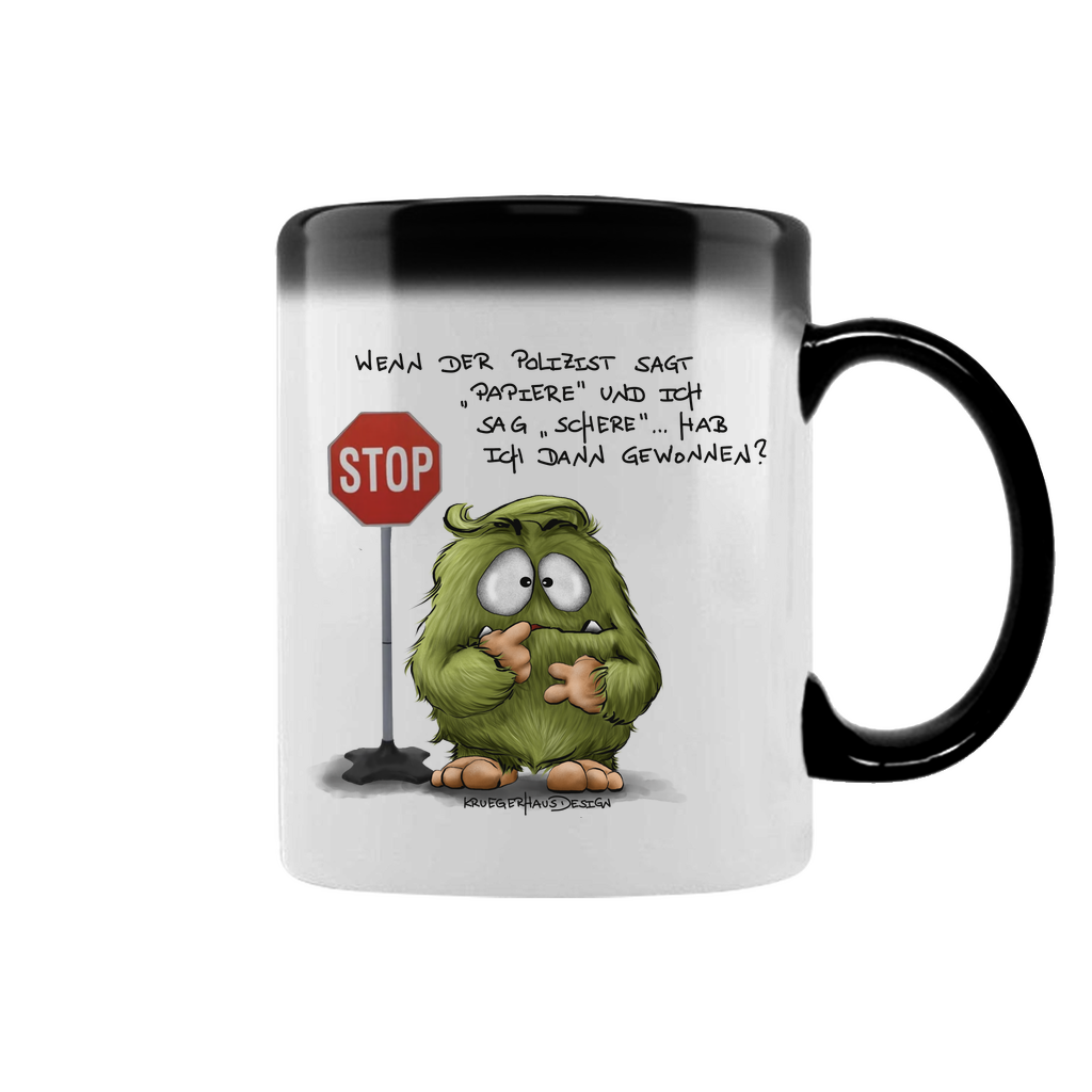 Zaubertasse Wenn der Polizist sagt "Papiere" und ich sag "Schere"...