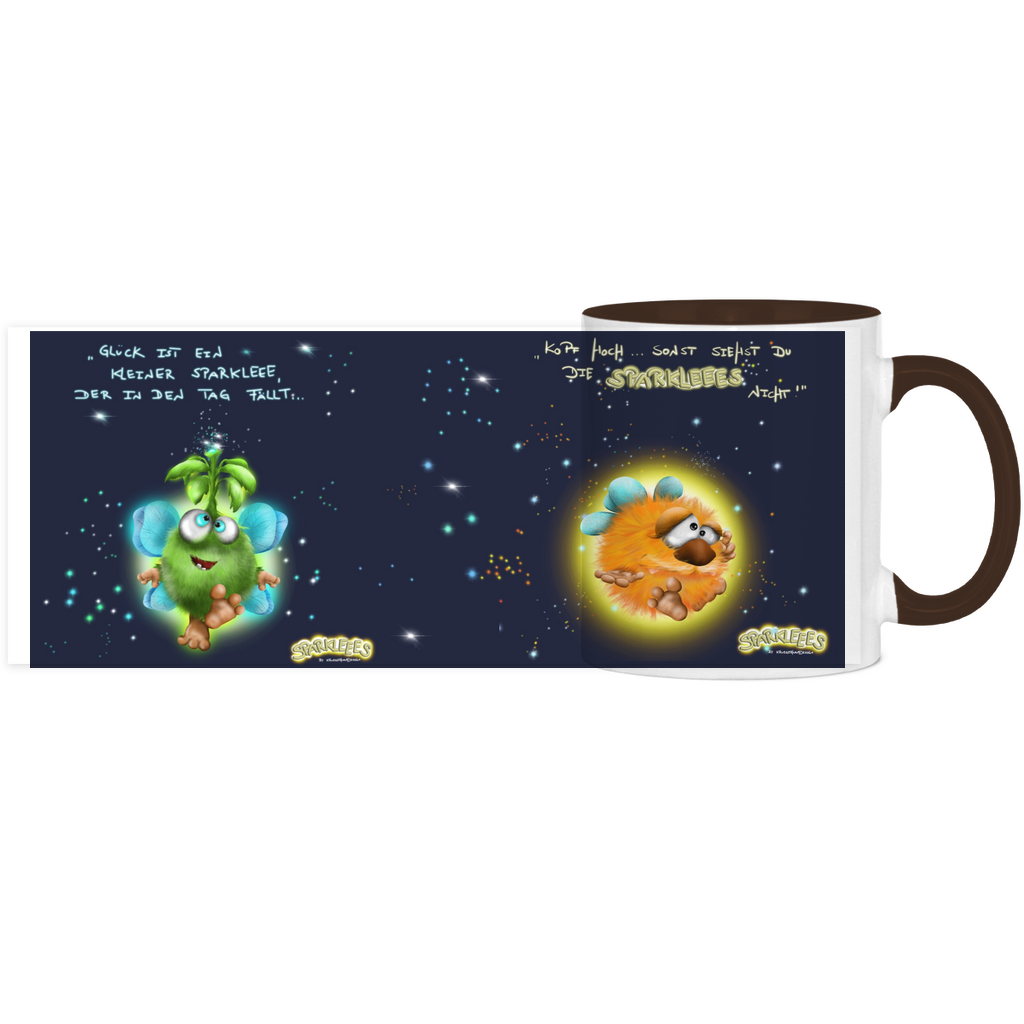 Panorama Tasse zweifarbig Sparkleees by Kruegerhausdesign, die Sparkleees, Lichtwesen mit viel Glück...