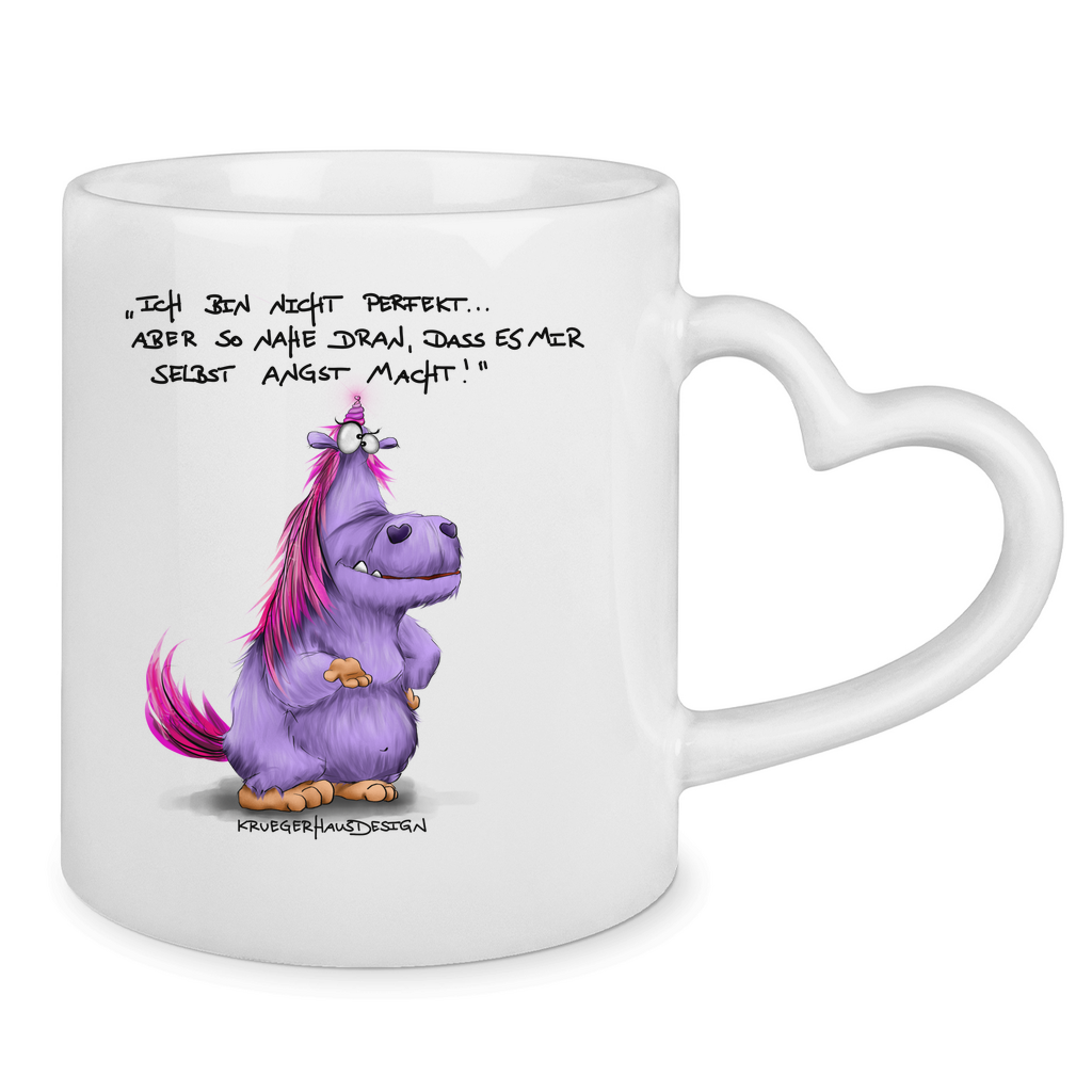 Tasse mit Herzhenkel Ich bin nicht perfekt.. aber so nahe dran, dass es mir ...