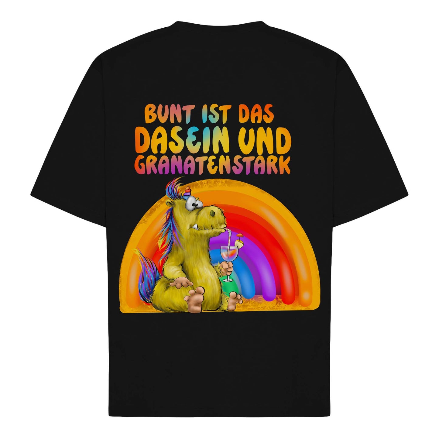 T-Shirt „Bunt ist das Dasein und granatenstark“ | Schwarz | Gr. L | FINAL SALE