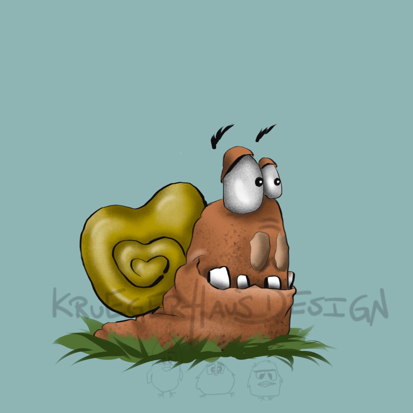 Stoffdesign Gartenchaos – Igel & Schnecken – nahtloses Design mit Gewerbelizenz