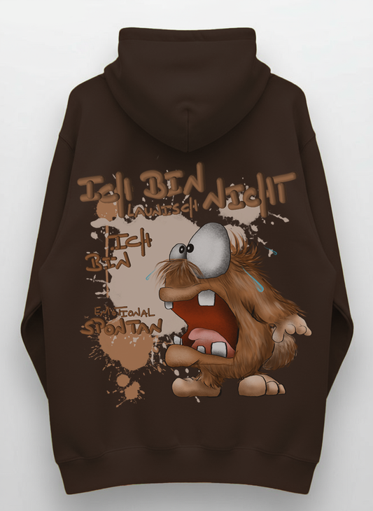 Unisex Hoodie XXL Druck Kruegerhausdesign Monster, dark chocolate , Motivwahl