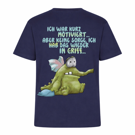 „Ich war kurz motiviert“ Monster Shirt – Lustiges Sarkasmus T-Shirt mit Rückenprint