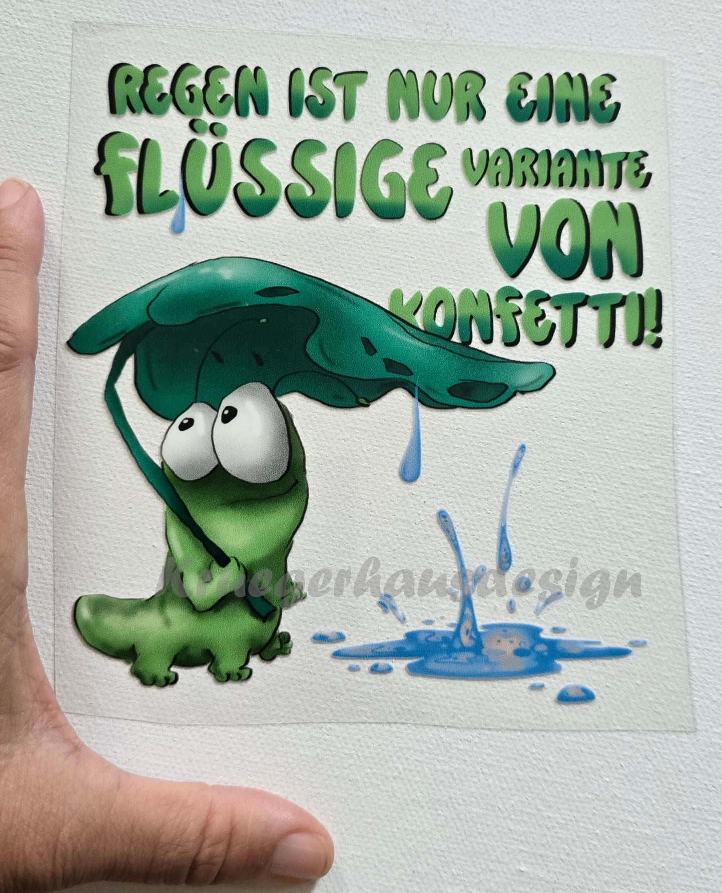 Rub on, UV Folienaufkleber, Monster, Regen ist nur eine flüssige Variante von Konfetti!