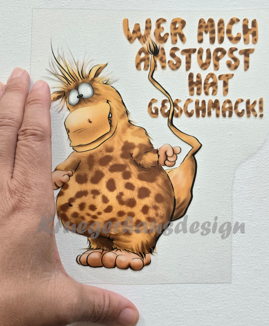 Rub on, UV Folienaufkleber, Monster, Wer mich anstupst hat Geschmack!