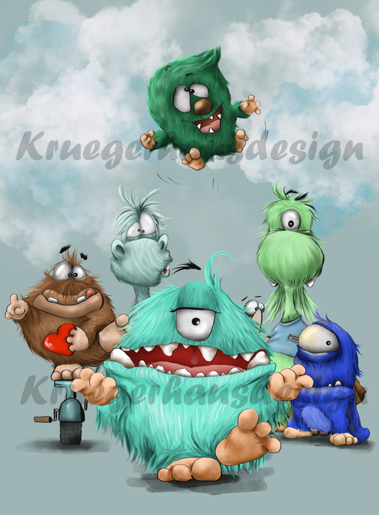 Muster Premium Kuscheldecke, superweich, 150 x 200cm, Kruegerhausdesign Monster, Multidesign 3