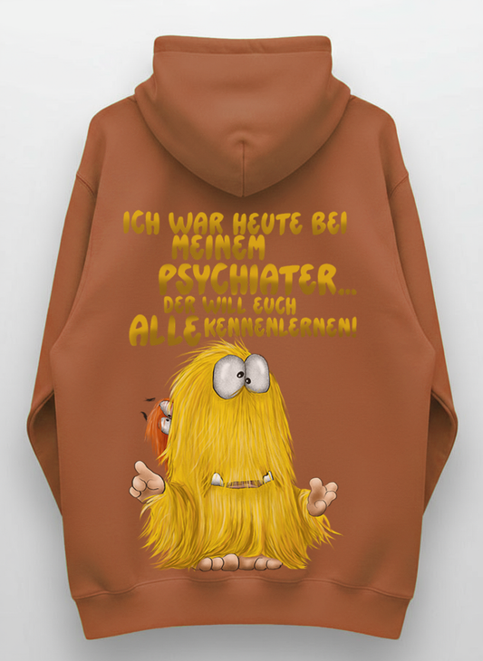 Unisex Hoodie XXL Druck Kruegerhausdesign Monster, amber braun , Motivwahl