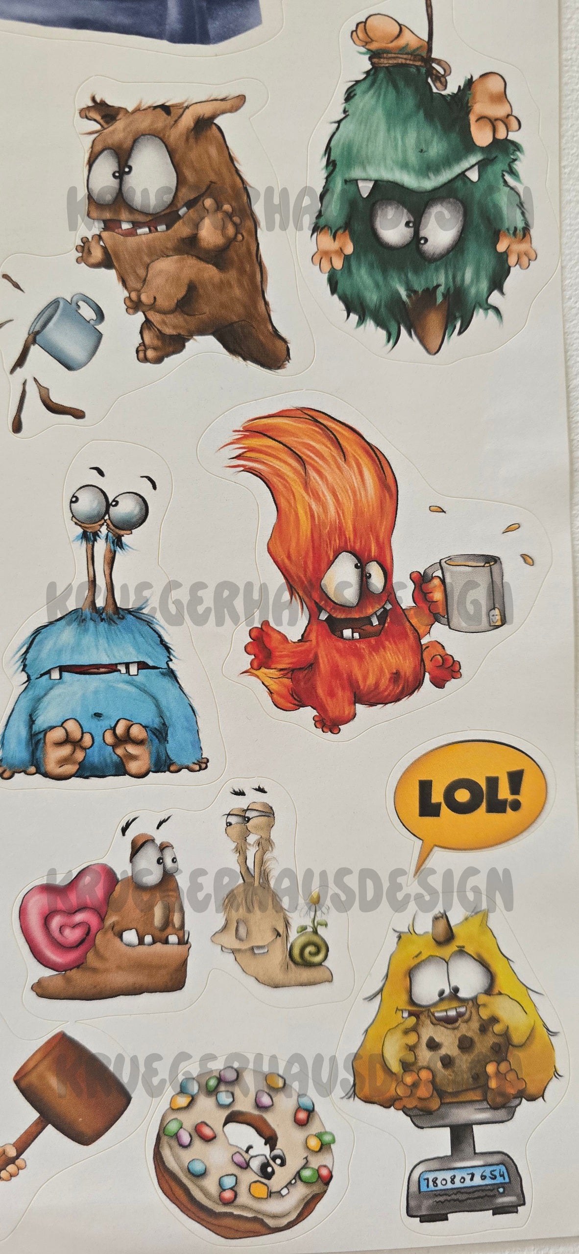 Monster Stickerbogen A4 – über 20 Kruegerhausdesign Sticker