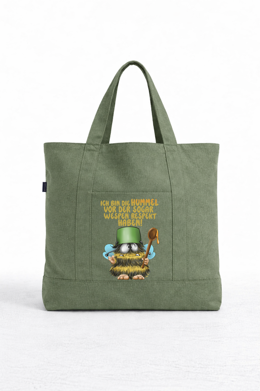 Hummel mit Respekt Tote Bag Grün – Nachhaltige Canvas Tasche, limitiert nur für April