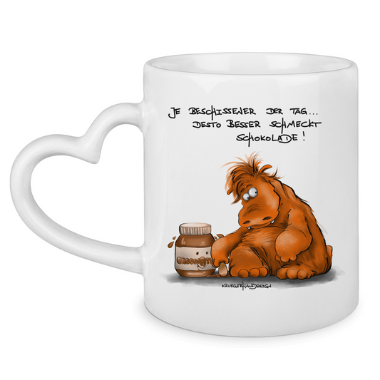 Tasse mit Herzhenkel Je beschissener der Tag... desto besser schmeckt ...