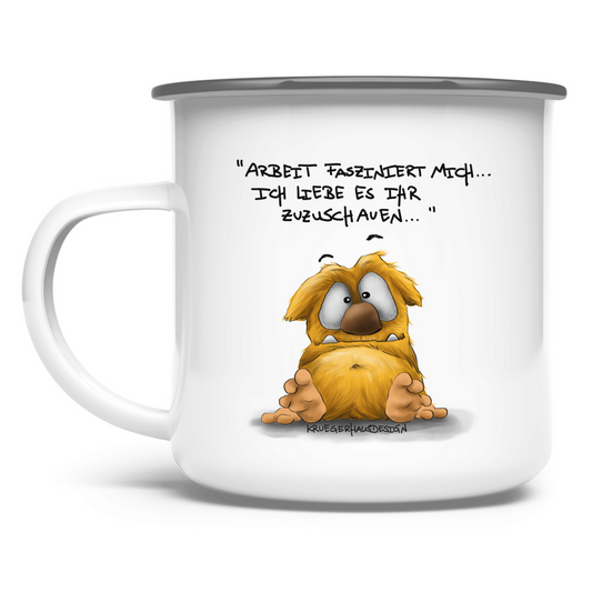 Emaille Tasse Arbeit fasziniert mich... Ich liebe es ihr zuzuschauen...