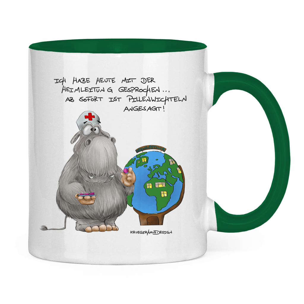 Tasse zweifarbig Ich habe heute mit der Heimleitung gesprochen. Ab sofort...