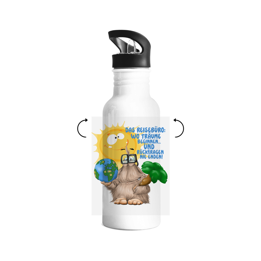 Edelstahl-Trinkflasche Das Reisebüro: Wo Träume beginnen und Rückfragen nie enden!