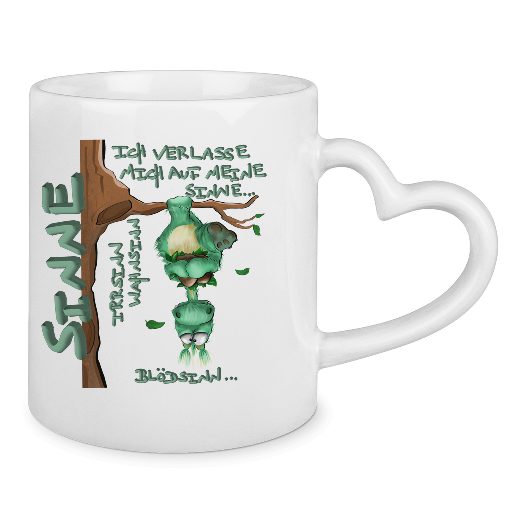 Tasse mit Herzhenkel Sinne