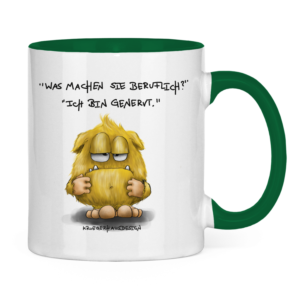 Tasse zweifarbig Was machen Sie beruflich? Ich bin genervt.
