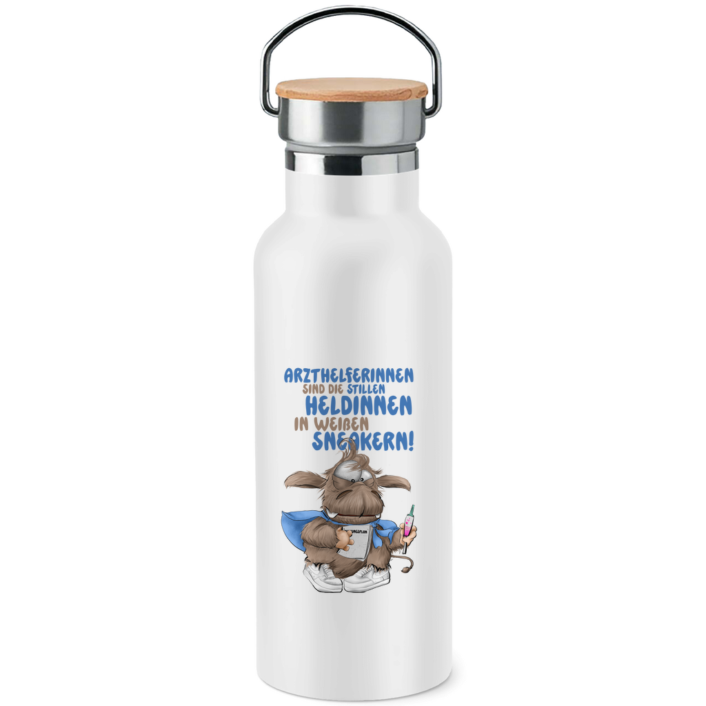 Edelstahl-Trinkflasche mit Bambusdeckel Arzthelferinnen sind die stillen Heldinnen in weißen …