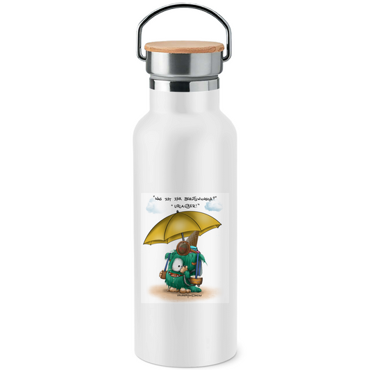 Edelstahl-Trinkflasche mit Bambusdeckel Was ist ihr Berufswunsch? Urlauber!
