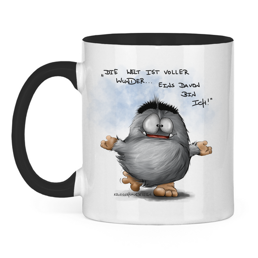 Tasse zweifarbig Die Welt ist voller Wunder... Eins davon bin ich!