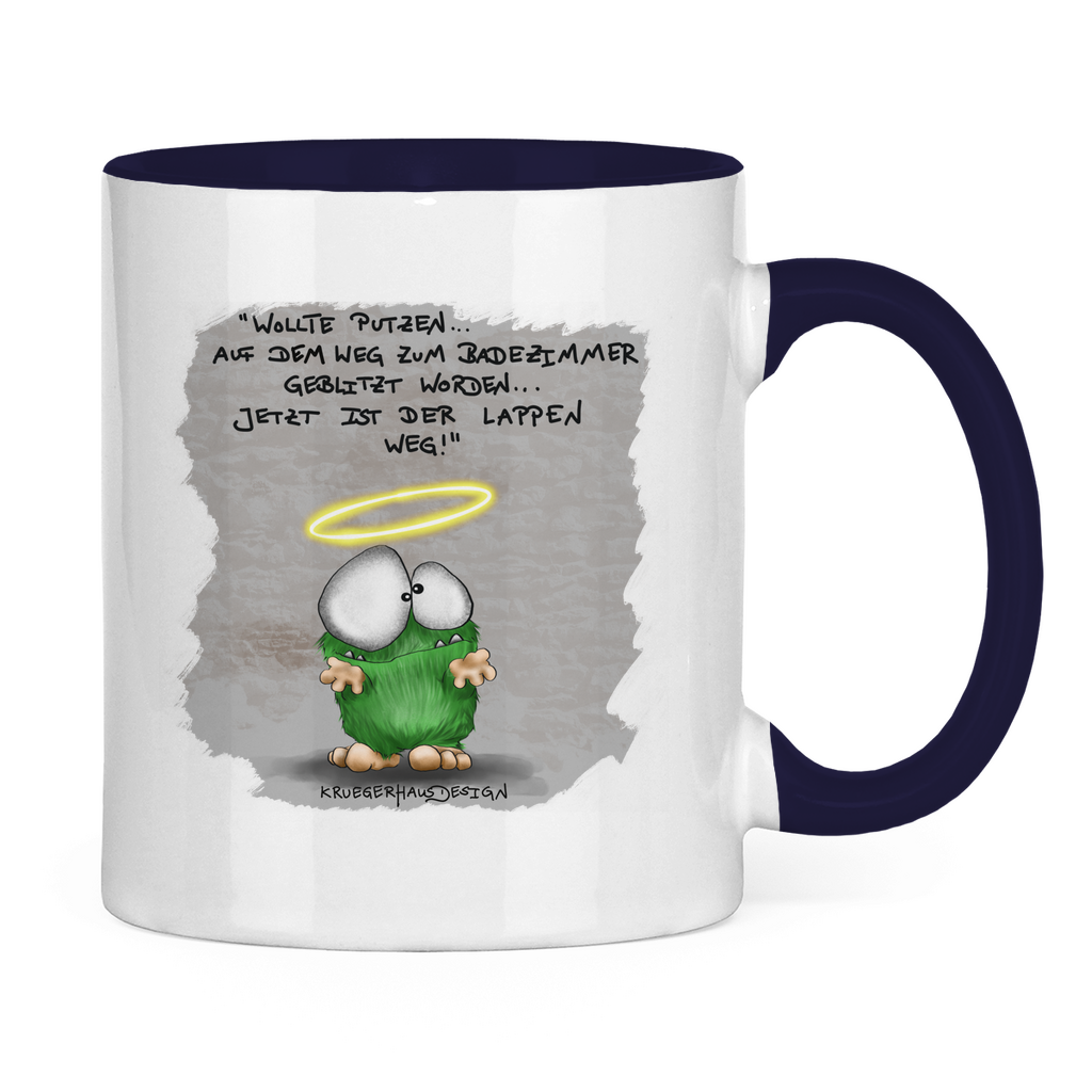 Tasse zweifarbig Wollte Putzen... auf dem Weg zum Badezimmer geblitzt...