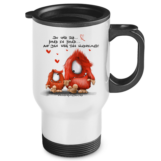 Edelstahl-Thermobecher Du und ich... Hand in Hand.. Auf den Weg ins Wunderland!