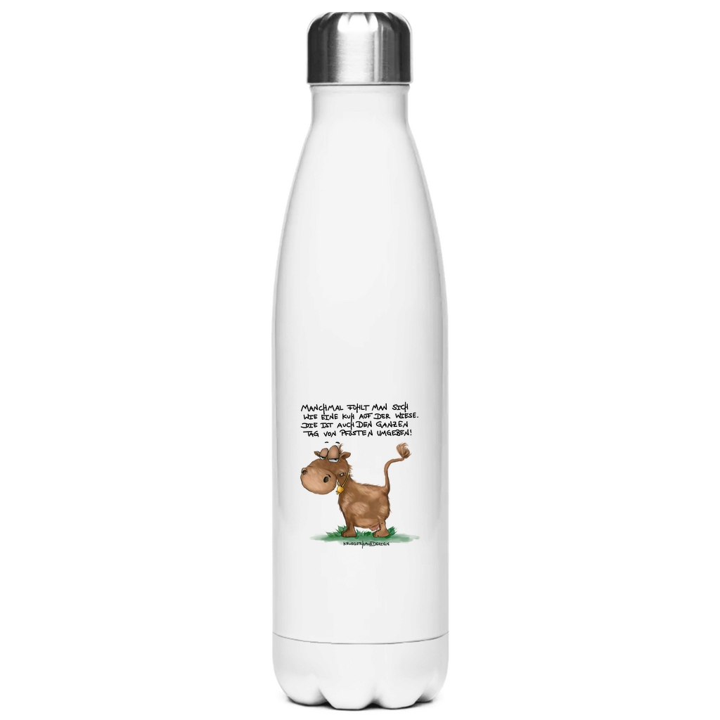 Edelstahl-Thermoflasche Manchmal fühlt man sich wie eine Kuh auf der Wiese...