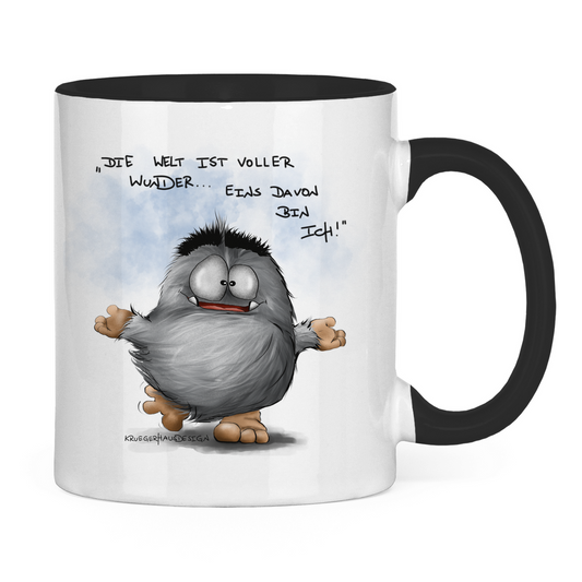Tasse zweifarbig Die Welt ist voller Wunder... Eins davon bin ich!