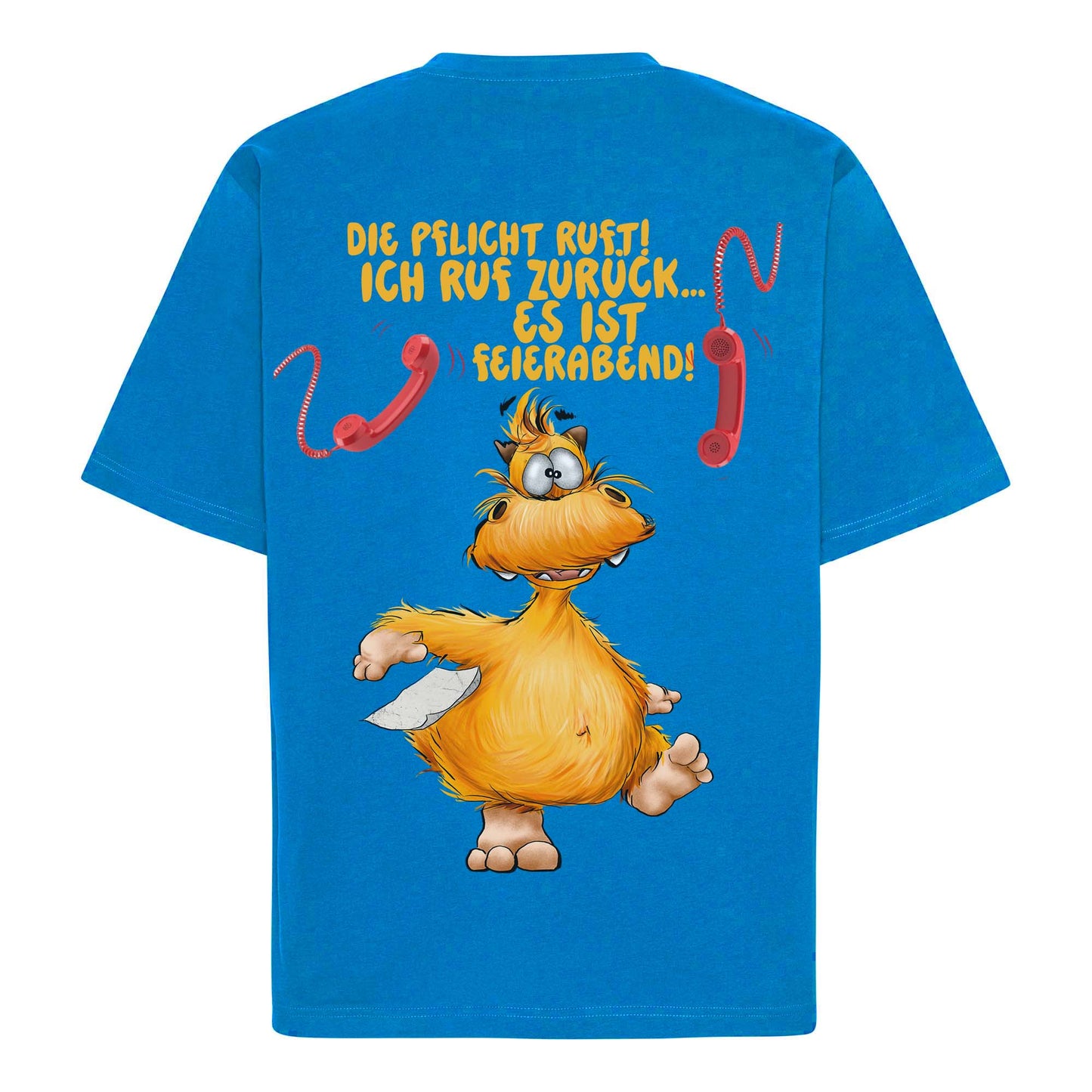 FINAL SALE T-Shirt Gr. 3XL Türkis Blau – „Die Pflicht ruft“ Monster – Kruegerhausdesign