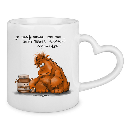 Tasse mit Herzhenkel Je beschissener der Tag... desto besser schmeckt ...
